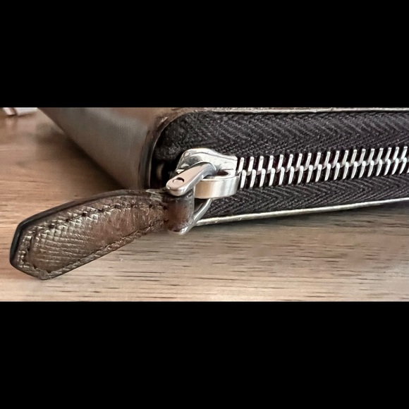COPY - Prada Bronze Saffiano Leather Zip Around Wallet - Picture 4 of 13